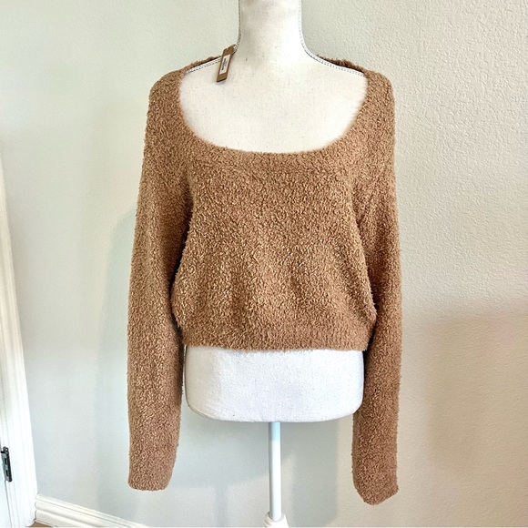SKIMS Tan Women´s Scoop Neck Sweater